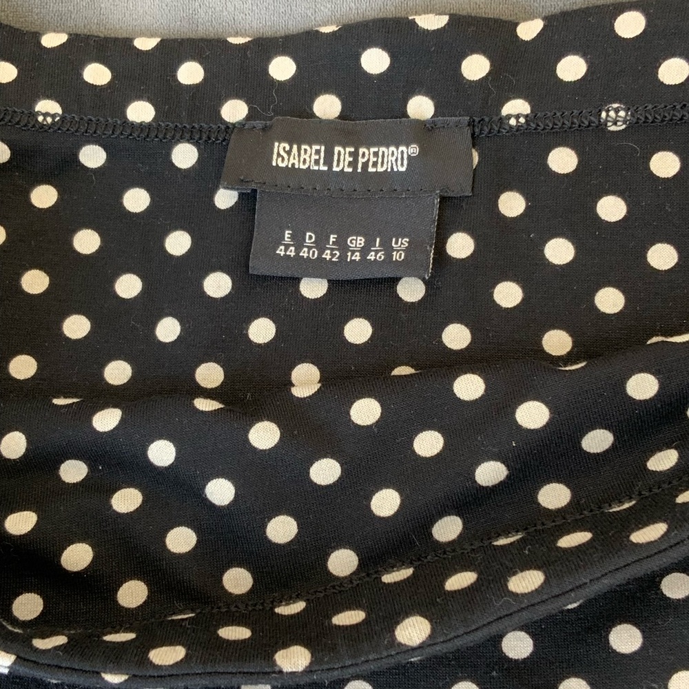 Isabel de Pedro Black and White Polka Dot Pencil Skirt - Picture 2 of 2